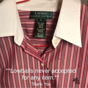 Lauren Ralph Lauren pinstripe button down, pink S